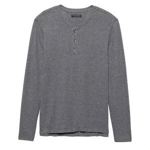 Banana Republic Waffle Knit Henley Thermal T-Shirt